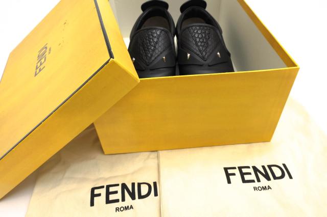 ○フェンディ FENDI BAG BUGS 牛革 カーフ ローカットスニーカー 7E1070 M.SNEAKER CALF LEATHER バッグバグズ モンスター スリッ  中古_8