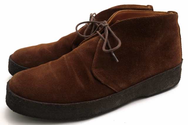 ○サンダース SANDERS マッドガード 牛革 スティーブ・マックイーン チャッカブーツ 9877PSS Brit Chukka Boot プレイボーイチャッ 中古