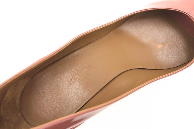 ○エルメス HERMES 牛革 パンプス オープントゥ レディース 【中古】 中古