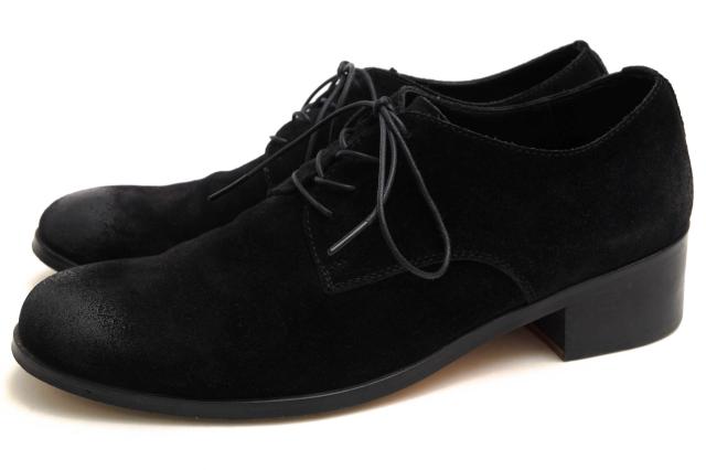 ○パドローネ PADRONE ワックス加工 牛革 ビジネスシューズ PU8394-2103-21A BL DERBY SHOES BLACK SUEDE ダービーシューズ プレー 中古の通販は