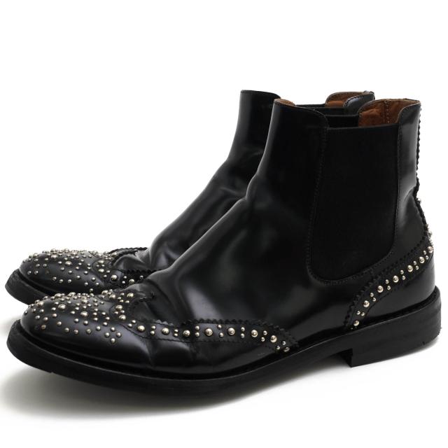 ○チャーチ Church's ポリッシュドバインダーカーフ 牛革 サイドゴアブーツ Ketsby MET ダイヤモンドラバーソール ウイングチップ  中古