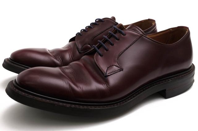 ○ポールスミス Paul Smith 牛革 カーフ ストームウェルト ビジネスシューズ 5760/48 OXBLOOD BURGUNDY 5 TIE DERBY ハンドメイド  中古