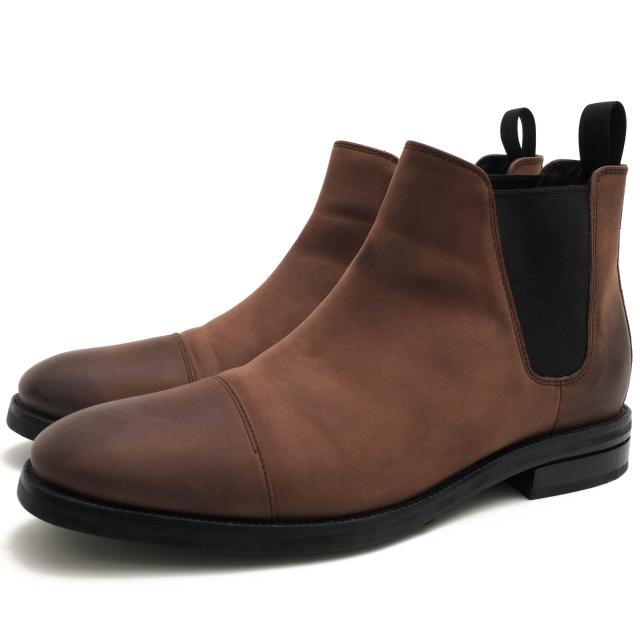 ○コールハーン COLE HAAN ヌバックレザー 牛革 サイドゴアブーツ C28639 Wagner Grand Chelsea Boot Waterproof ワグナー グラン  中古