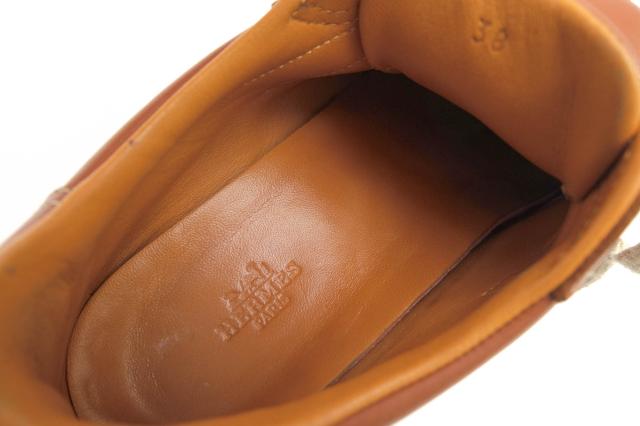 ○エルメス HERMES 牛革 カーフ ローカットスニーカー Quick クイック Hロゴ 定番 レディース 【中古】 中古_7
