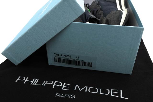 ○フィリップ モデル PHILIPPE MODEL 一部牛革 ローカットスニーカー TRLU NV02 TROPEZ LU MONDIAL NEON BLANC JAUNE トロペ 定番 中古_8