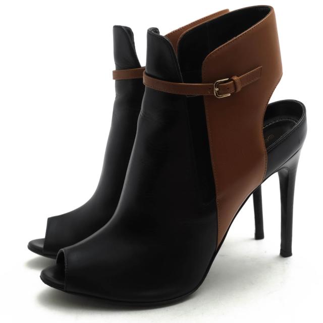 ○セルジオロッシ Sergio Rossi イタリアンカーフ 牛革 ショートブーツ ブーティ バイカラー レディース 【中古】 中古