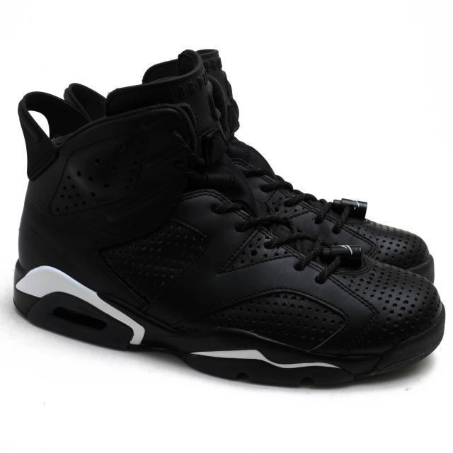○ナイキ NIKE 天然皮革 ハイカットスニーカー 384664-020 Air Jordan 6 Black Cat エアジョーダン6 ブラックキャット メンズ 【中 中古_1
