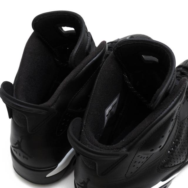 ○ナイキ NIKE 天然皮革 ハイカットスニーカー 384664-020 Air Jordan 6 Black Cat エアジョーダン6 ブラックキャット メンズ 【中 中古_5