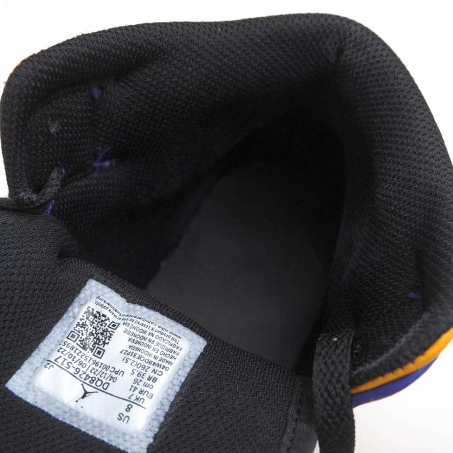 ○ナイキ NIKE 天然皮革 ハイカットスニーカー DQ8426-517 Air Jordan 1 Mid Lakers エアジョーダン 1 ミッド レイカーズ 定番 メ 中古