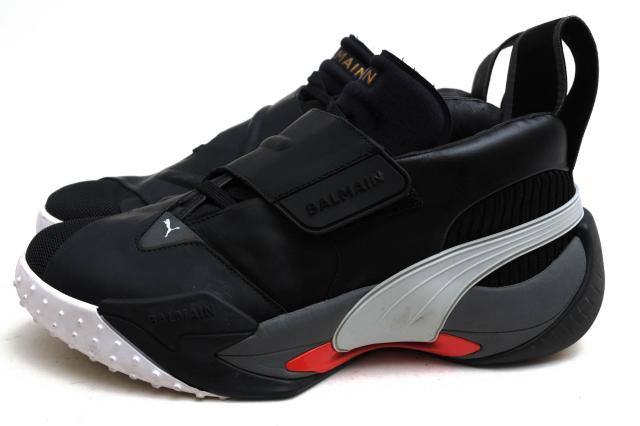 ○プーマ PUMA バルマン ローカットスニーカー 195683-01 Balmain Court Black High Risk Red メンズ 【中古】 中古