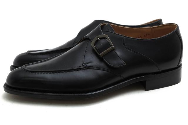 ○ブルックスブラザーズ Brooks Brothers 牛革 ビジネスシューズ 704176 BB1005 レザーソール モンクストラップ Uチップ グッドイ  中古