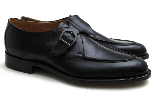 ○ブルックスブラザーズ Brooks Brothers 牛革 ビジネスシューズ 704176 BB1005 レザーソール モンクストラップ Uチップ グッドイ 中古