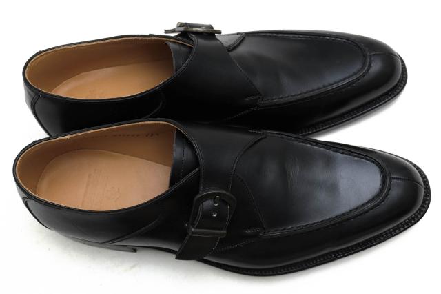 ○ブルックスブラザーズ Brooks Brothers 牛革 ビジネスシューズ 704176 BB1005 レザーソール モンクストラップ Uチップ グッドイ 中古