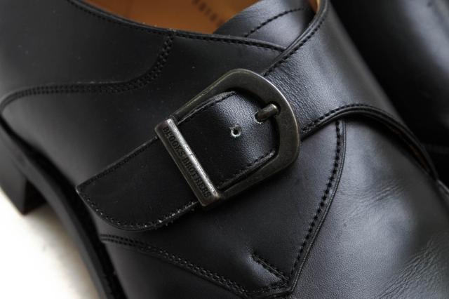 ○ブルックスブラザーズ Brooks Brothers 牛革 ビジネスシューズ 704176 BB1005 レザーソール モンクストラップ Uチップ グッドイ 中古