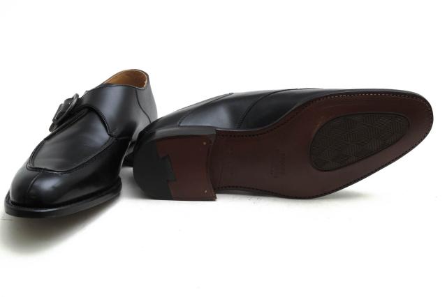 ○ブルックスブラザーズ Brooks Brothers 牛革 ビジネスシューズ 704176 BB1005 レザーソール モンクストラップ Uチップ グッドイ 中古