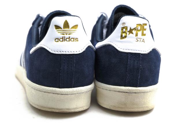 ○アディダス adidas A BATHING APE Originals ローカットスニーカー ID4770 Campus 80s College Navy スリーストライプス メンズ 中古_3