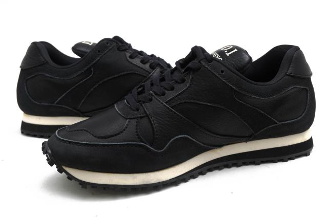 ○ミスターオリーブ MR.OLIVE WPシュリンクレザー 牛革 ヌバック ローカットスニーカー ME1002 COMBI BRITISH TRAINER SNEAKERS WA 中古