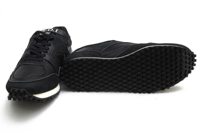 ○ミスターオリーブ MR.OLIVE WPシュリンクレザー 牛革 ヌバック ローカットスニーカー ME1002 COMBI BRITISH TRAINER SNEAKERS WA 中古