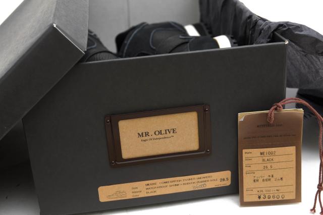 ○ミスターオリーブ MR.OLIVE WPシュリンクレザー 牛革 ヌバック ローカットスニーカー ME1002 COMBI BRITISH TRAINER SNEAKERS WA 中古