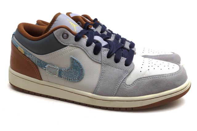 ○ナイキ NIKE ローカットスニーカー FZ5042-041 AIR JORDAN 1 LOW SE Phantom Repaired Denim Swoosh エアジョーダン 定番 デニ 中古