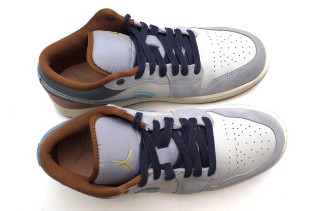 ○ナイキ NIKE ローカットスニーカー FZ5042-041 AIR JORDAN 1 LOW SE Phantom Repaired Denim Swoosh エアジョーダン 定番 デニ 中古