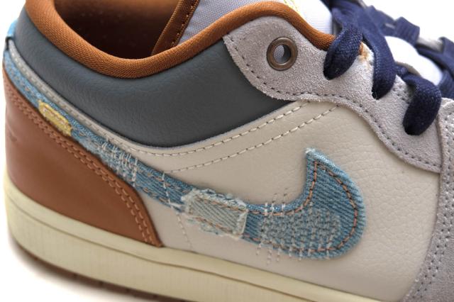 ○ナイキ NIKE ローカットスニーカー FZ5042-041 AIR JORDAN 1 LOW SE Phantom Repaired Denim Swoosh エアジョーダン 定番 デニ 中古
