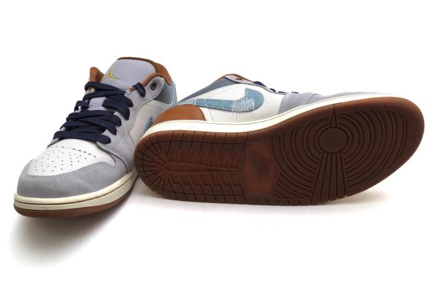 ○ナイキ NIKE ローカットスニーカー FZ5042-041 AIR JORDAN 1 LOW SE Phantom Repaired Denim Swoosh エアジョーダン 定番 デニ 中古