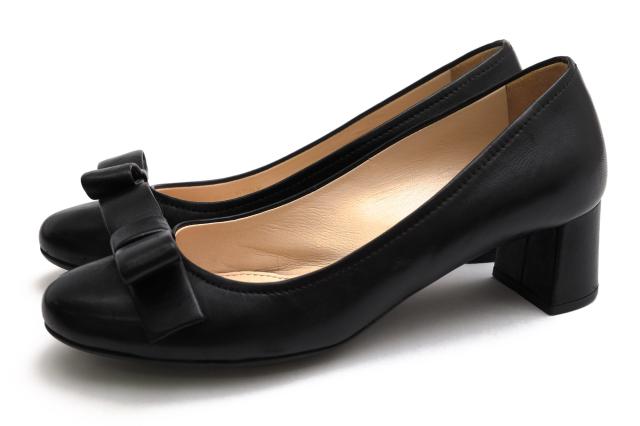 ○プラダ PRADA カーフレザー 牛革 パンプス リボンモチーフ レディース 【中古】 中古