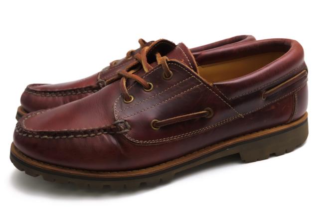 ○ダナー Danner フルグレインオイルドレザー 牛革 デッキシューズ D-6900 WALKING SHOES ロックステッチ製法 Vibramソール モカシ 中古