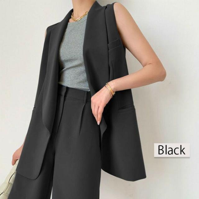 ジレ スーツセットアップ ショートパンツ レディース ベスト パンツ フォーマルスーツ 大人カジュアルコート 襟付き エレガント 春 夏 羽織る 30代 デザイン トレンチベスト ミディアム丈 40代