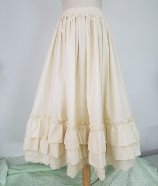 スカート ロリータ ロング ショート 選べる 刺繍 フリル ロリィタ アンダースカートとしてもOK コーディネート レース ふんわり ホワイト ブラック かわいい