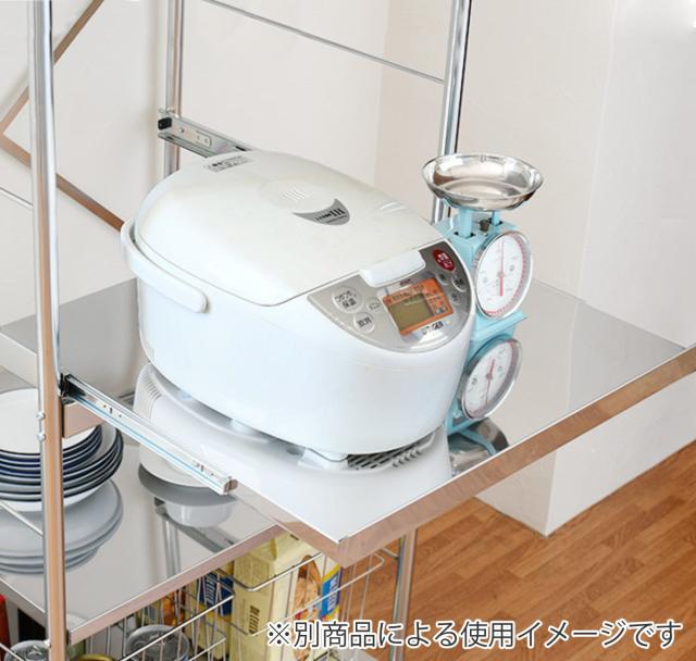 レンジ台 ステンレスレンジラック ミドル 3分別ペール 2個口 （ キャスター付き 2口コンセント付き ゴミ箱 レンジラック レンジ上ラック キッチンラック 食器棚 キッチンワゴン キッチンストッカー 日本製 60幅 スライド 家電ラック ）の通販は