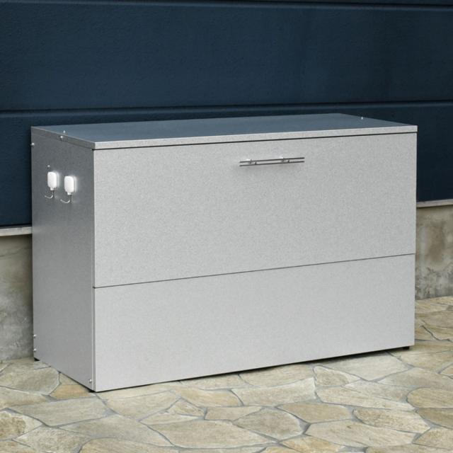 ゴミ収納庫 屋外用 274L オールガルバリウム 幅100×奥行56×高さ63.5cm （ ごみ箱 コンテナ 大容量 大型 ダストボックス 収納 屋外収納 ゴミ 収納庫 日本製 274リットル ゴミ置き場 ゴミ箱 物置 保管庫 倉庫 エクステリア 組立品 ）