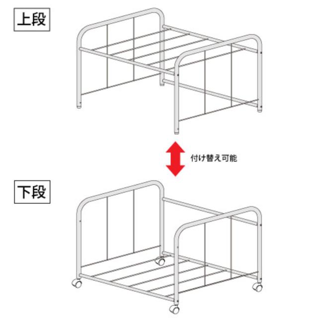 布団収納 2Way 押入れ 布団収納ワゴン 幅75cm （ 布団 収納 ワゴン 1段 ラック 高さ調節 ふとん 日本製 アジャスター付き キャスター付き 通気性 収納棚 布団ラック ふとん収納 棚 クローゼット 押し入れ 移動 楽 丈夫 寝具 家電 ）_3