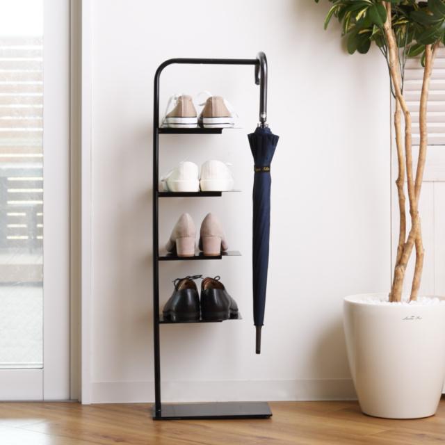 シューズボックス 16足用 シューズラック 5段 メッシュ棚 靴棚 下駄箱