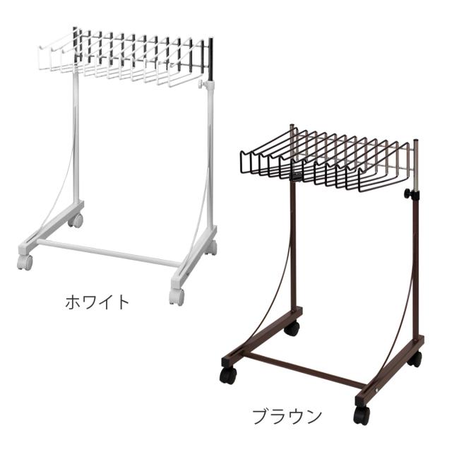 スラックスハンガー 高さ伸縮 12本掛け 幅47cm キャスター付 日本製 （ 伸縮式 ズボンハンガー パンツハンガー スリム 伸縮 クローゼット収納 押入れ収納 ズボン掛け ズボン パンツ 収納 ハンガー ラック 跡がつかない ）_1