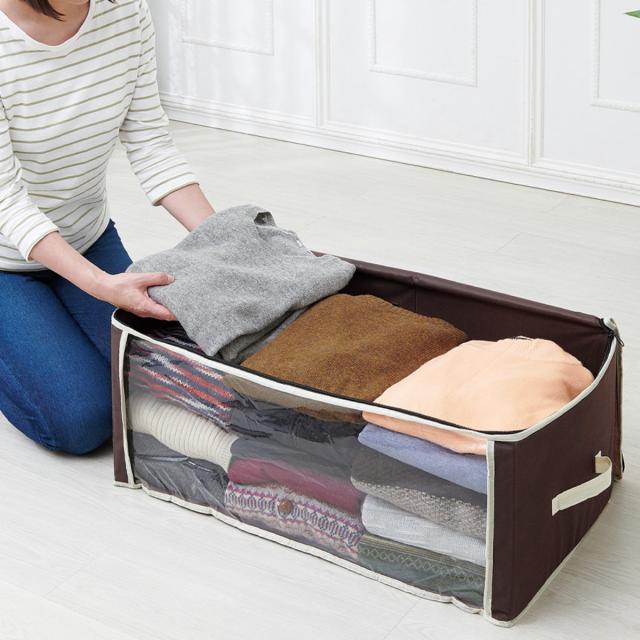 衣類収納ケース 炭入り消臭衣類収納ケース （ 衣類収納袋 大容量 衣類 洋服 ケース 収納 消臭 炭 汗 ニオイ クローゼット収納 押入れ クローゼット 収納袋 不織布 洋服収納 衣替え 衣類ケース 衣類収納 積み重ね 持ち手付き ）