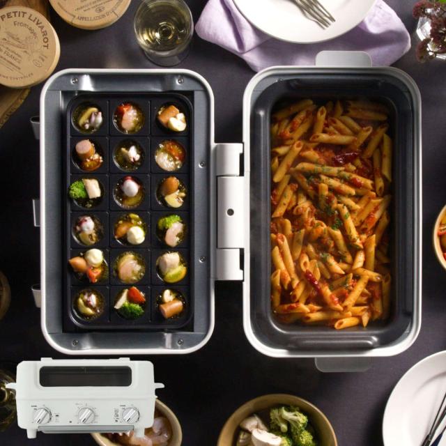 スマートトースターグリル AINX ホットプレート トースター トップオープン 温度調整機能付き （ アイネクス オーブントースター グリル たこ焼き器 焼肉プレート 鍋プレート ガラス蓋付き マルチ グリルプレート たこ焼きプレート ）