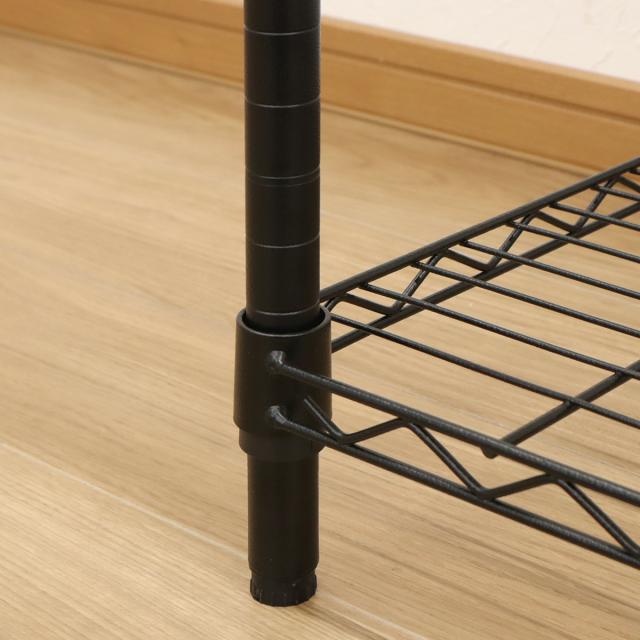 セール中】1950-1960年ヴィンテージブラック鉄製シェルフ5本フックつき