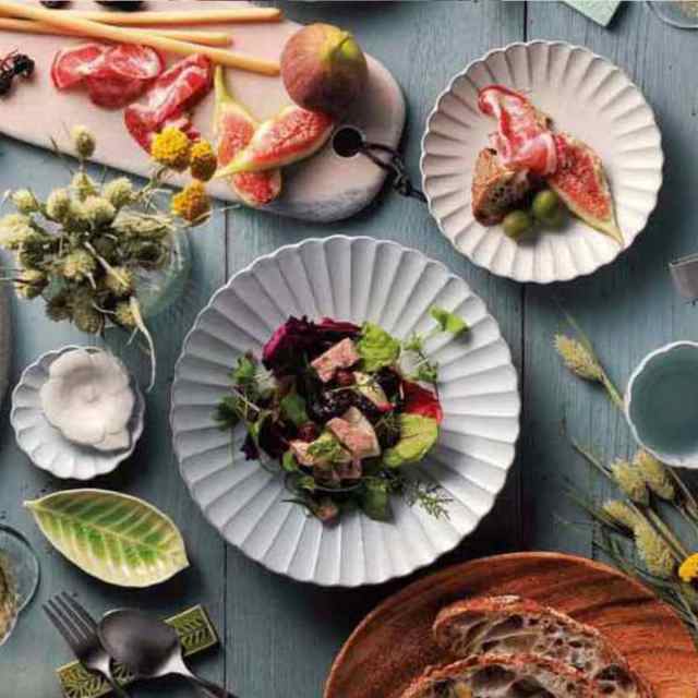 高級感 プレート 16cm 輪花皿 花皿 花シリーズ 洋食器 陶器 日本製 ぎん 食器