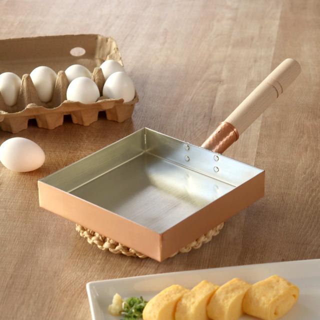 新品 日本製 銅製 玉子焼き器 卵焼き器 角型 正方形 フライパン 出し
