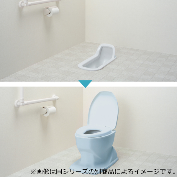 リフォームトイレ 和式トイレ用 ソフト便座 段差なし 工事不要 据置式 サニタリエース OD 介護用品 （ 洋式便座 和式トイレ フタ 簡易 設置 介護 洋式 トイレ 後付け かぶせるだけ 便座 クッション ）_2