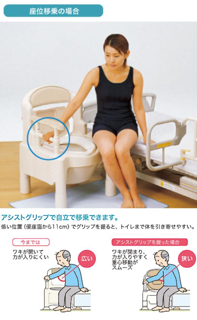 ポータブルトイレ 標準便座 ノーマルタイプ 介護用 ちびくまくんシリーズ 日本製 （ トイレ 介護 ポータブル 腰掛便座 洋式 樹脂製 洋式トイレ 立ち上がりやすい 高さ調節 トイレ介助 介護用品 ）_10