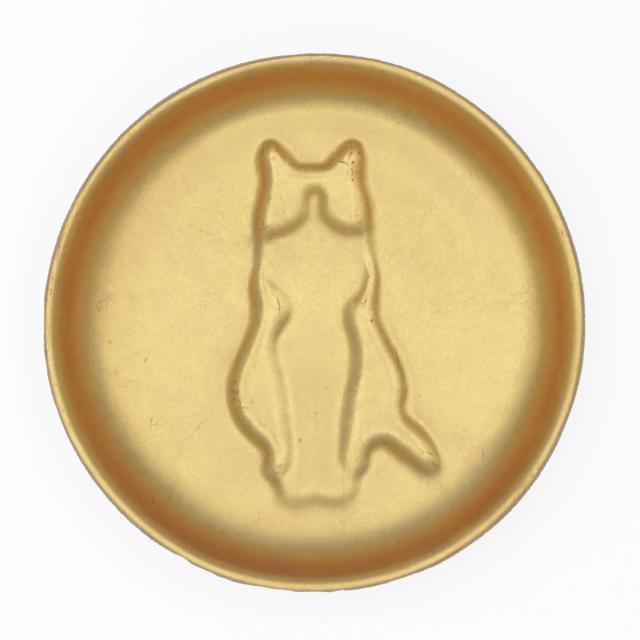 皿 金箔 ネコ 醤油皿 （ お皿 プレート 陶器 醤油 しょうゆ しょうゆ皿 ねこ 猫 かわいい おしゃれ 小皿 豆皿 日本製 ）_3