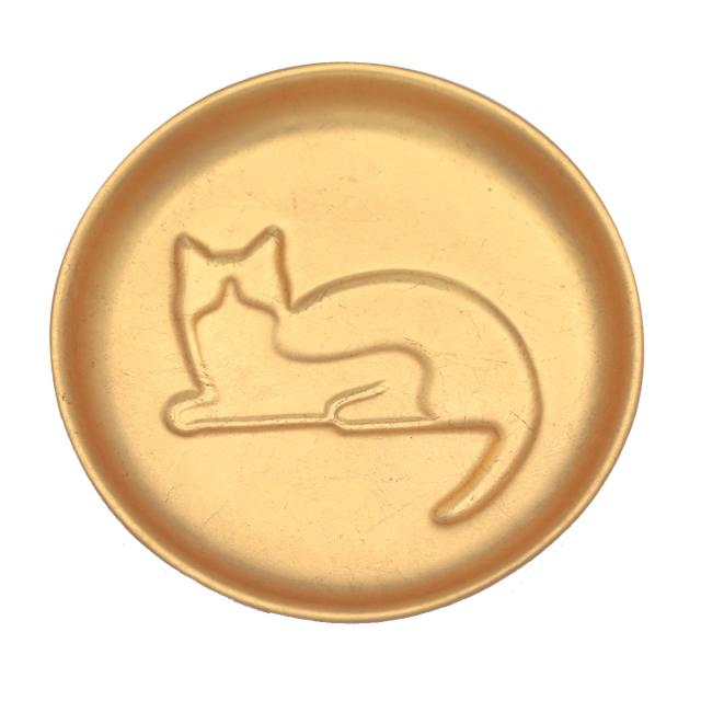 皿 金箔 ネコ 醤油皿 （ お皿 プレート 陶器 醤油 しょうゆ しょうゆ皿 ねこ 猫 かわいい おしゃれ 小皿 豆皿 日本製 ）_4