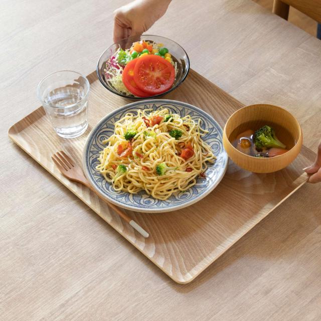 トレー 木製トレー ノンスリップ L 40×30cm 同色5枚セット （ キッチントレー キッチン トレイ キッチントレイ 木製 天然木 お盆 おしゃれ 北欧 北欧風 シンプル ナチュラル 配膳 滑りにくい ランチトレー ）_16