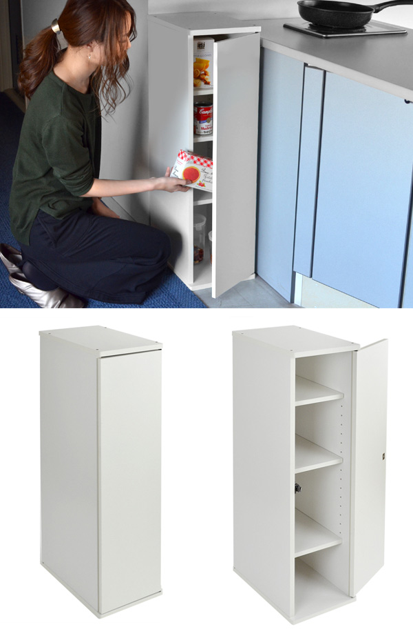 キッチン収納 すき間収納 スリムストッカー 4段 扉付 スレンダー 幅cm 送料無料 収納棚 すき間 隙間 スリムラック ホワイト の通販はau Pay マーケット お弁当グッズのカラフルbox