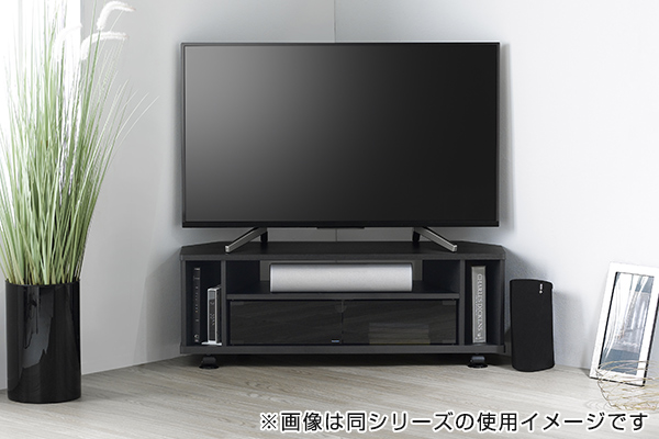テレビ台 ローボード コーナー型 シンプルデザイン 26V型対応 幅59cm （ テレビボード テレビラック TV台 AV収納 ラック TVボード リビング収納 収納 ラック AVラック TVラック 収納棚 収納ラック コンパクト 59cm 約60cm ）_3