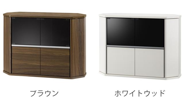 テレビ台 コーナー型 ハイタイプ 木目調 スモークガラス 幅100cm （ テレビボード TV台 TVボード テレビラック TVラック AVラック リビングボード 収納 扉 キャスター付き コーナースペース ）_1