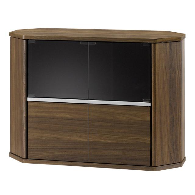 テレビ台 コーナー型 ハイタイプ 木目調 スモークガラス 幅100cm （ テレビボード TV台 TVボード テレビラック TVラック AVラック リビングボード 収納 扉 キャスター付き コーナースペース ）_10